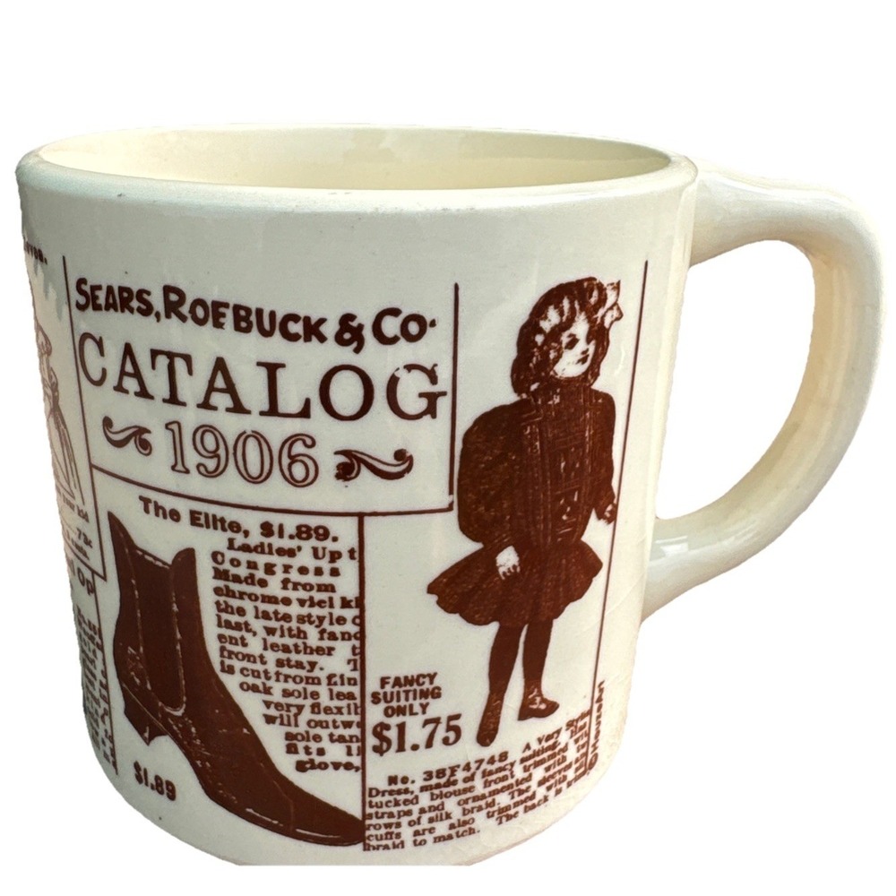 Sears Roebuck 1906 Catalog 70s Vintage Ceramic Coffee Mugs - NICE!!